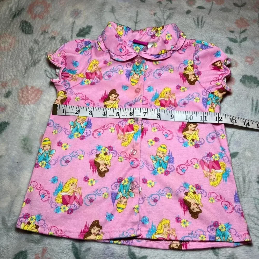 Disney Princess Pajama Set 4T Retro Y2K 2000s Coquette Kidcore Cottage Pink 90s